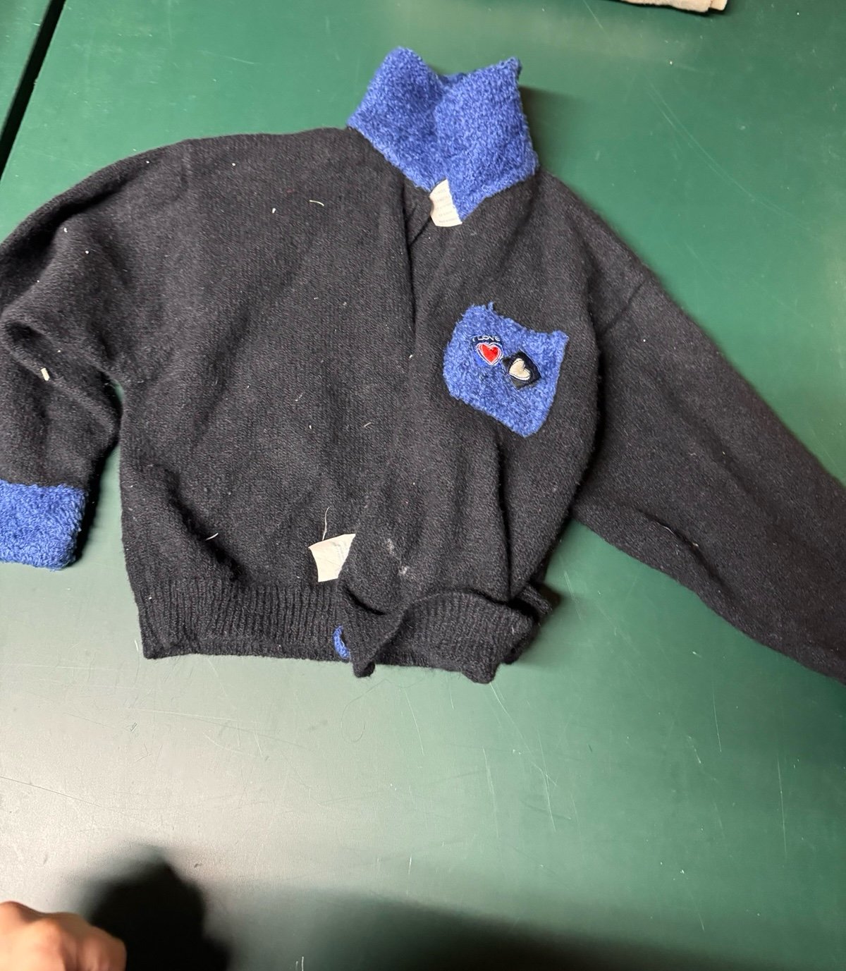 Girls baby mini french vintage wool sweater
