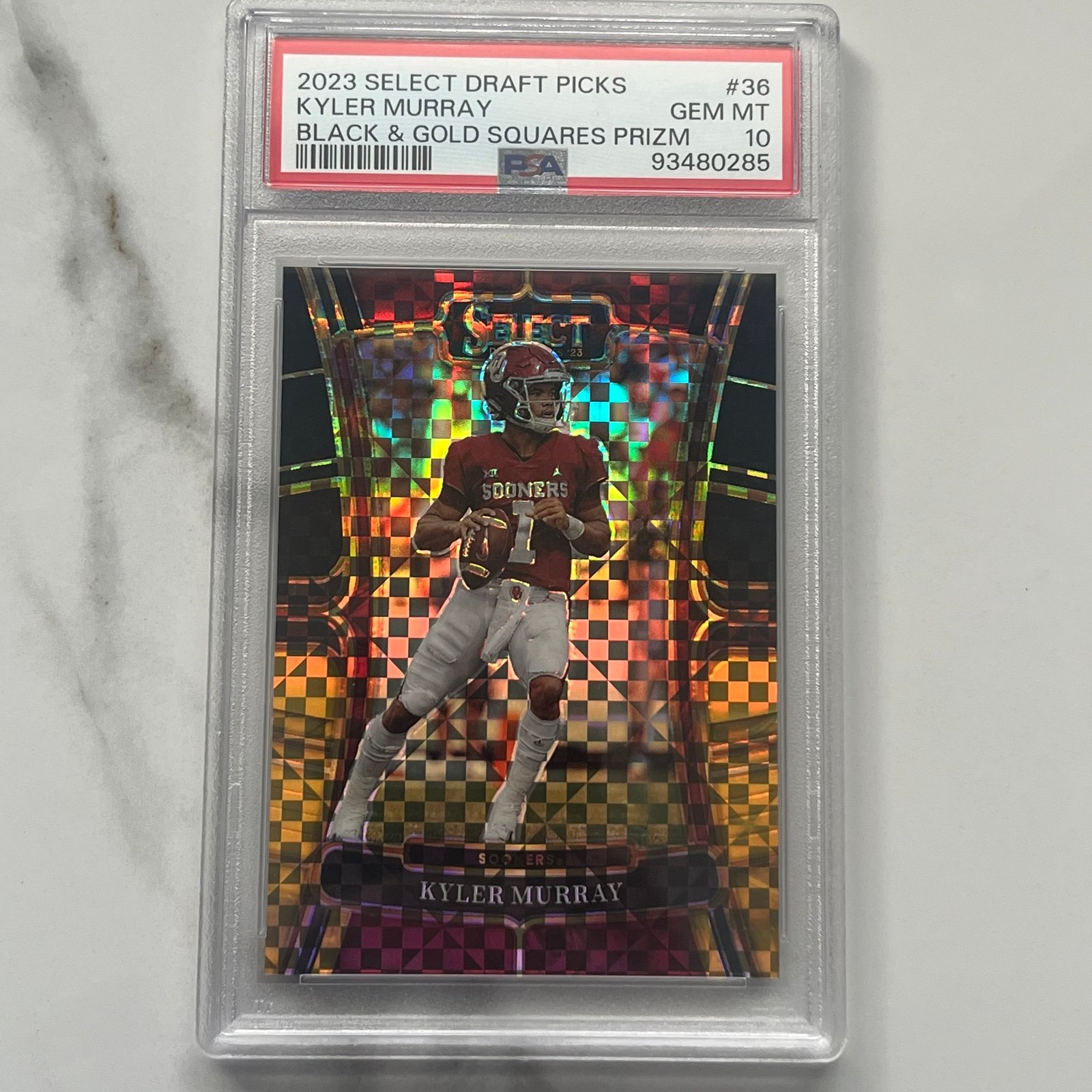 PSA 10! Pop 1! Kyler Murray 2023 Select Draft Picks Black & Gold Squares /100!