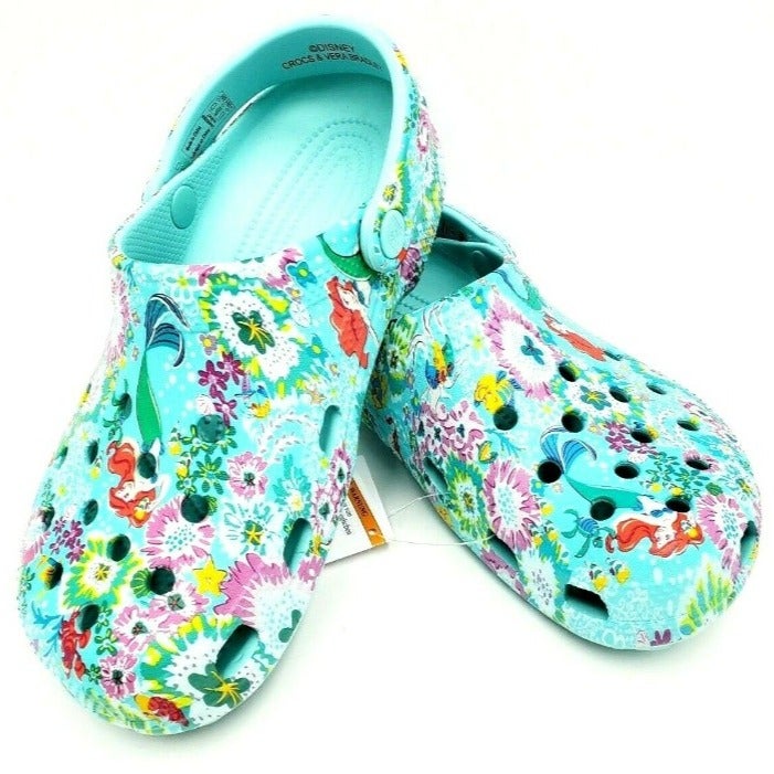 Disney Parks Vera Bradley Ariel Floral Little Mermaid Crocs Classic Clog Size 7