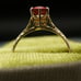 c.1910 Edwardian Engagement Ring Garnet 10k Wheat Leaf Cathedral Setting