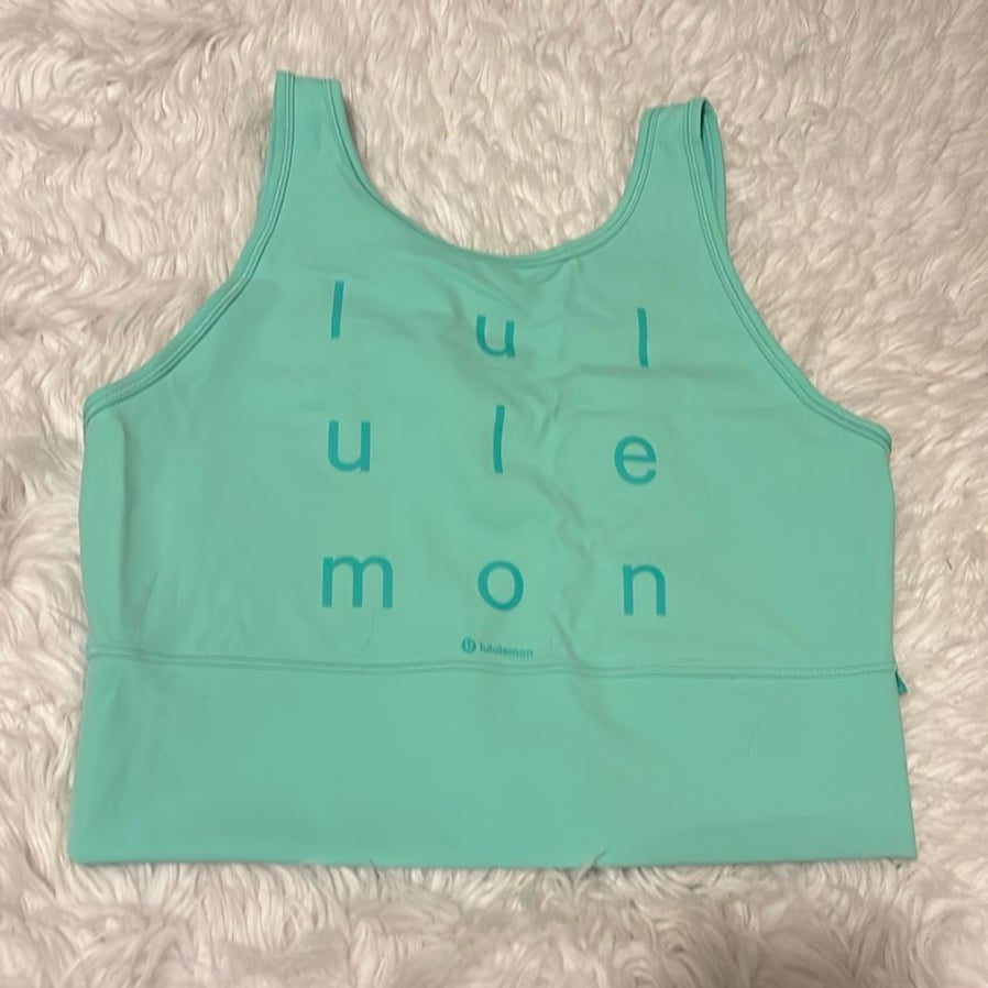Lululemon Power Pivot Tank Everlux Motif, Size 14, Wild Mint