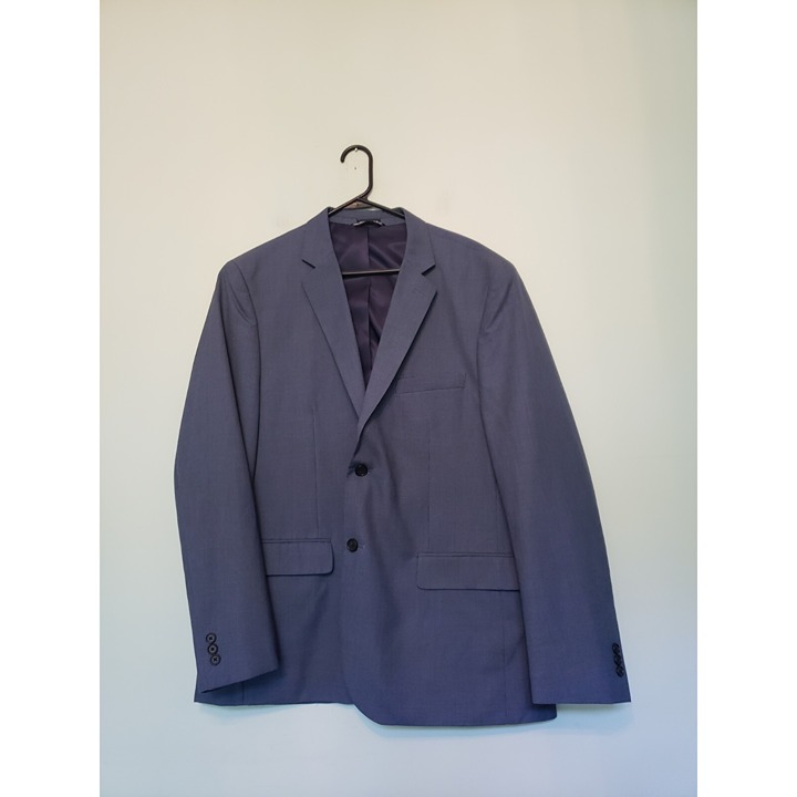 Nautica Mens 46R Suit Blazer Jacket Two Button Closure Blue Woven Viscose Pocket