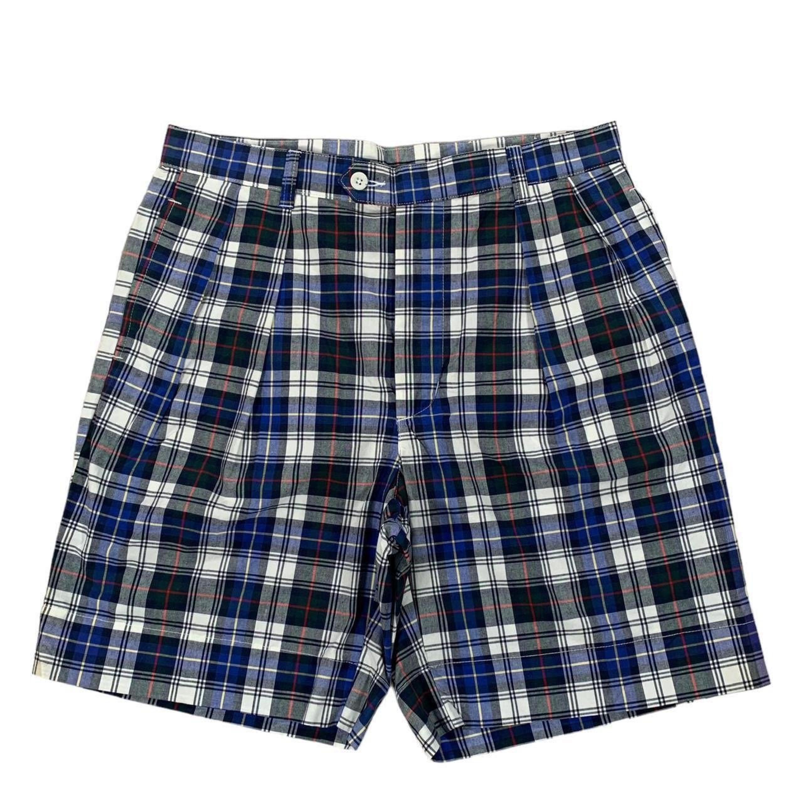 Vintage Nautica Men’s Blue Multi Color Casual Golf Plaid Shorts Size 34