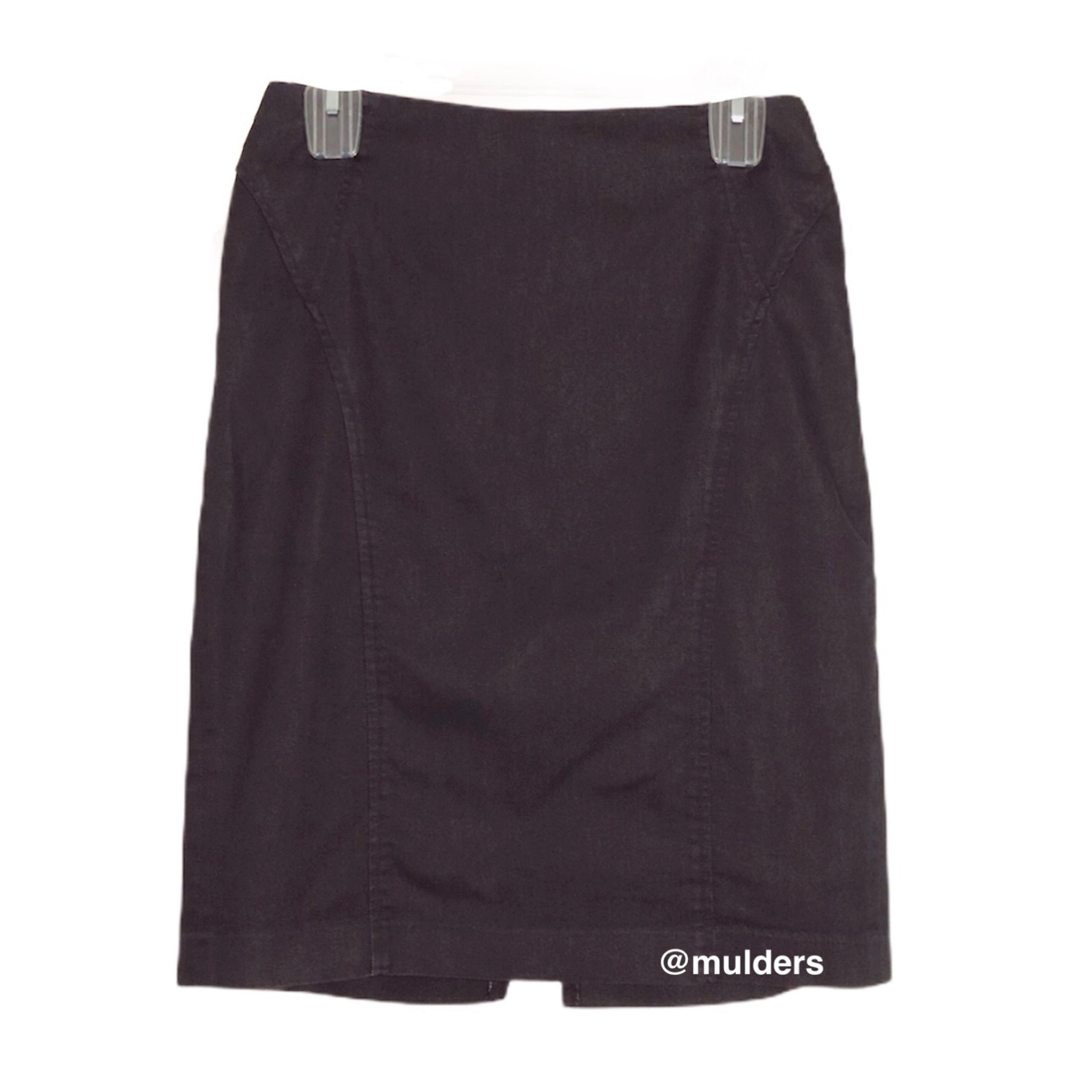 Kenar Black Straight Office Work Career Capsule Skirt