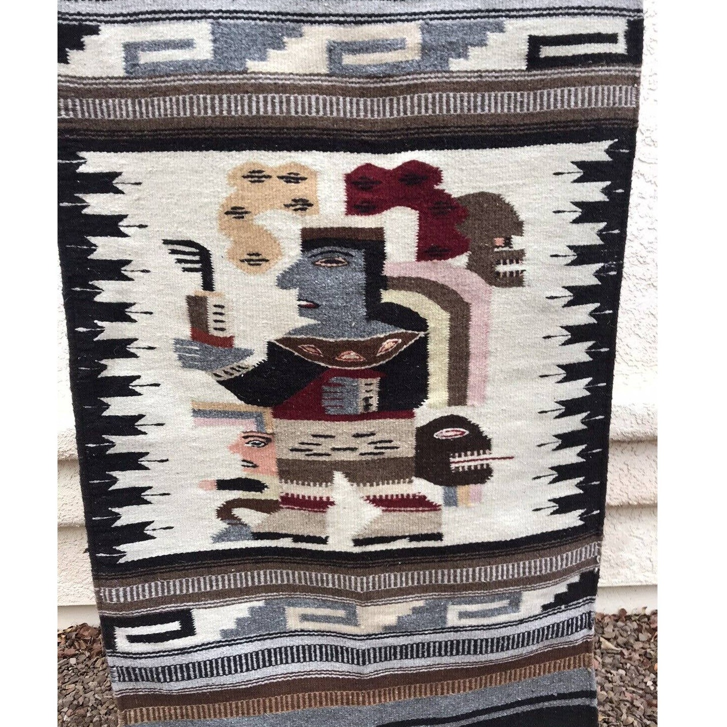 Cultural Tribal Woven Rug Tapestry Wall Hanging Ritual Egypt Southwestern Wool