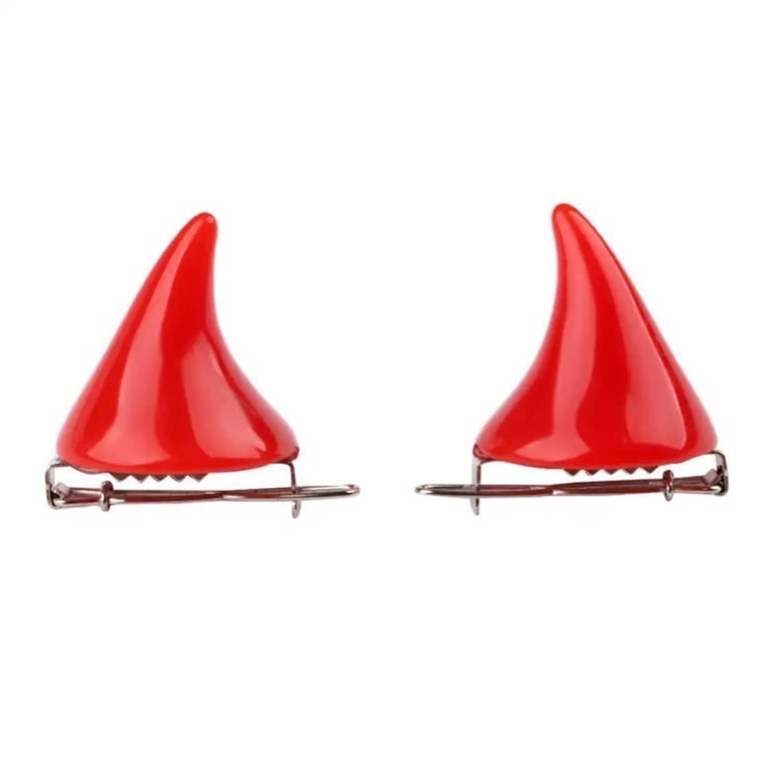 Red Devil Horns ears clips Demon Horn Naughty clip on pins pin cosplay costume
