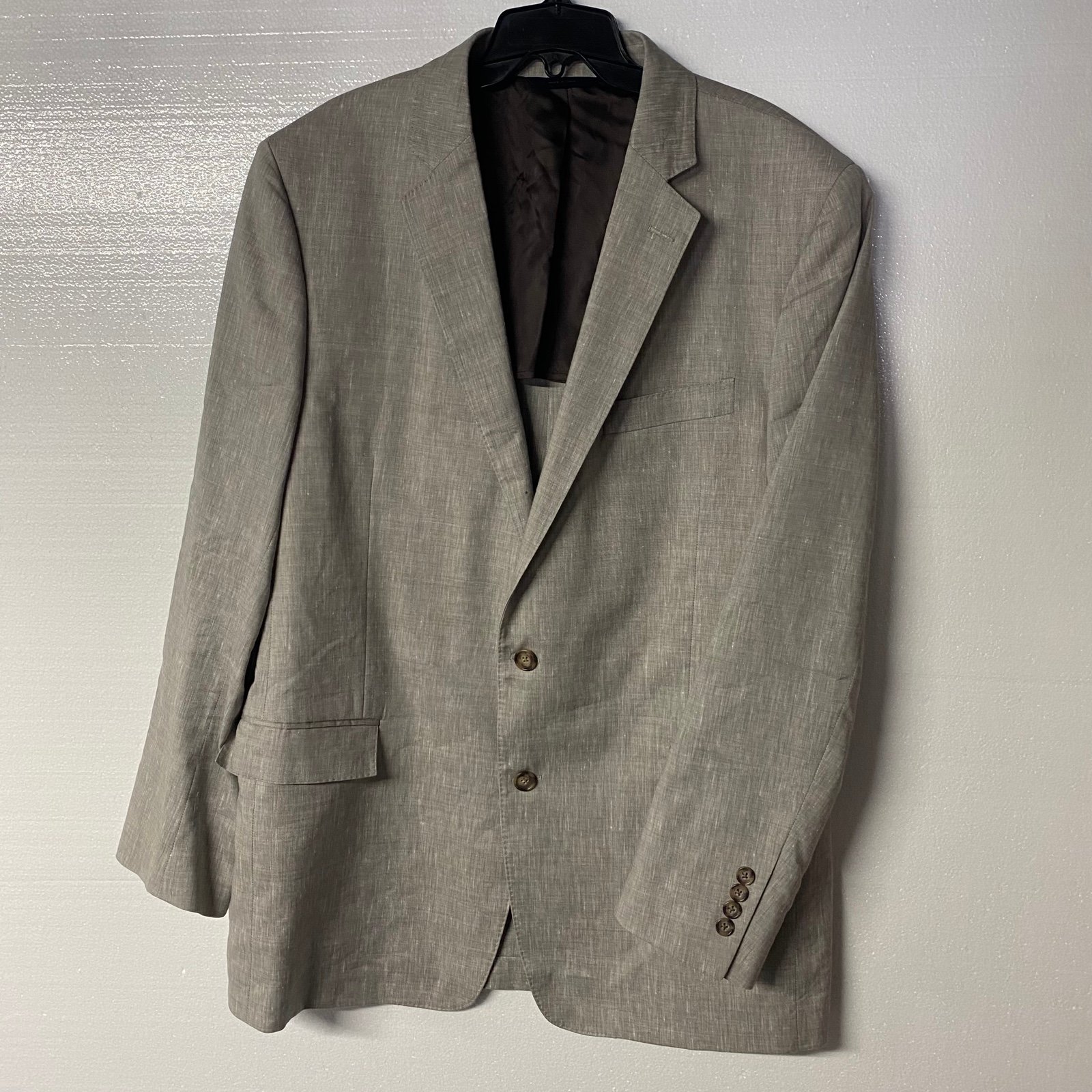 Brooks Brothers Blazer Sport Jacket 44L 36W Linen Wool Blend 1818 Regent Estrato