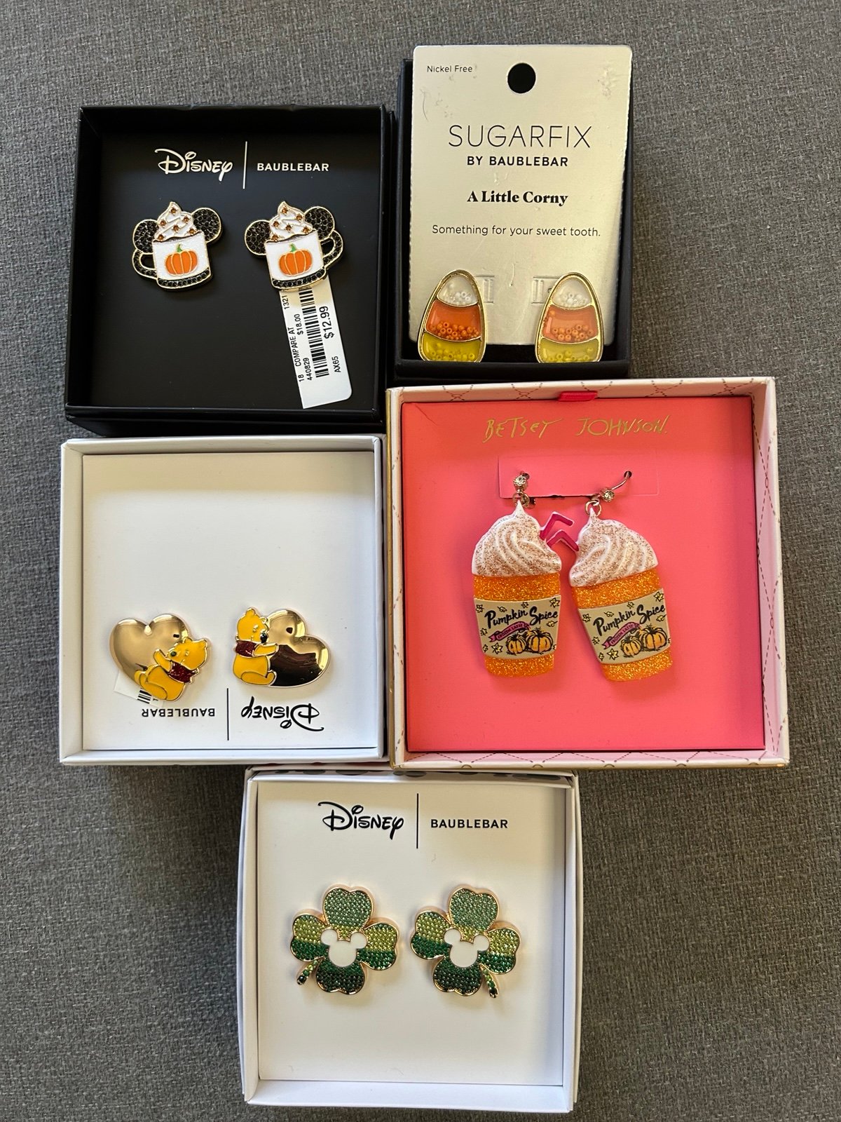 Disney Baublebar - Betsy Johnson & SugarFix earrings bundle