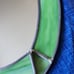 Vintage Stained Green Glass Mirror & Bow Tiffany-like 14 × 9.5in