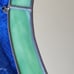 Vintage Stained Green Glass Mirror & Bow Tiffany-like 14 × 9.5in