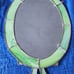 Vintage Stained Green Glass Mirror & Bow Tiffany-like 14 × 9.5in