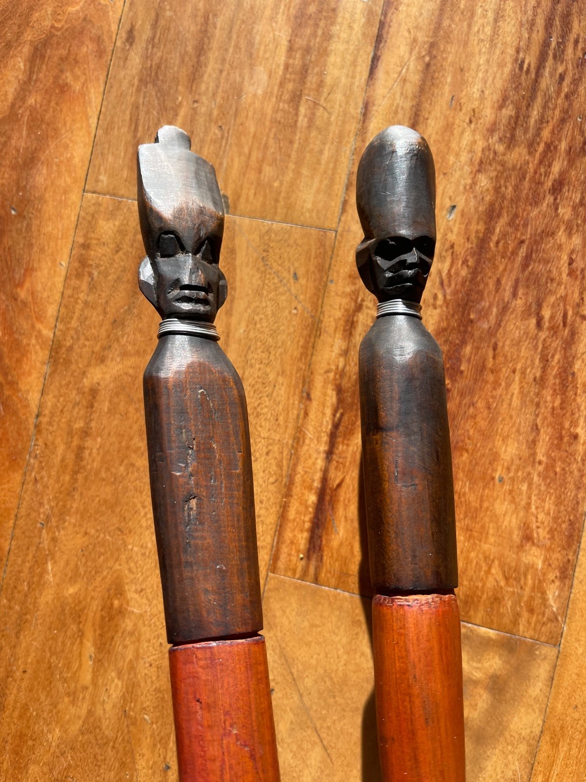 Antique tribal woodcarving practice swords