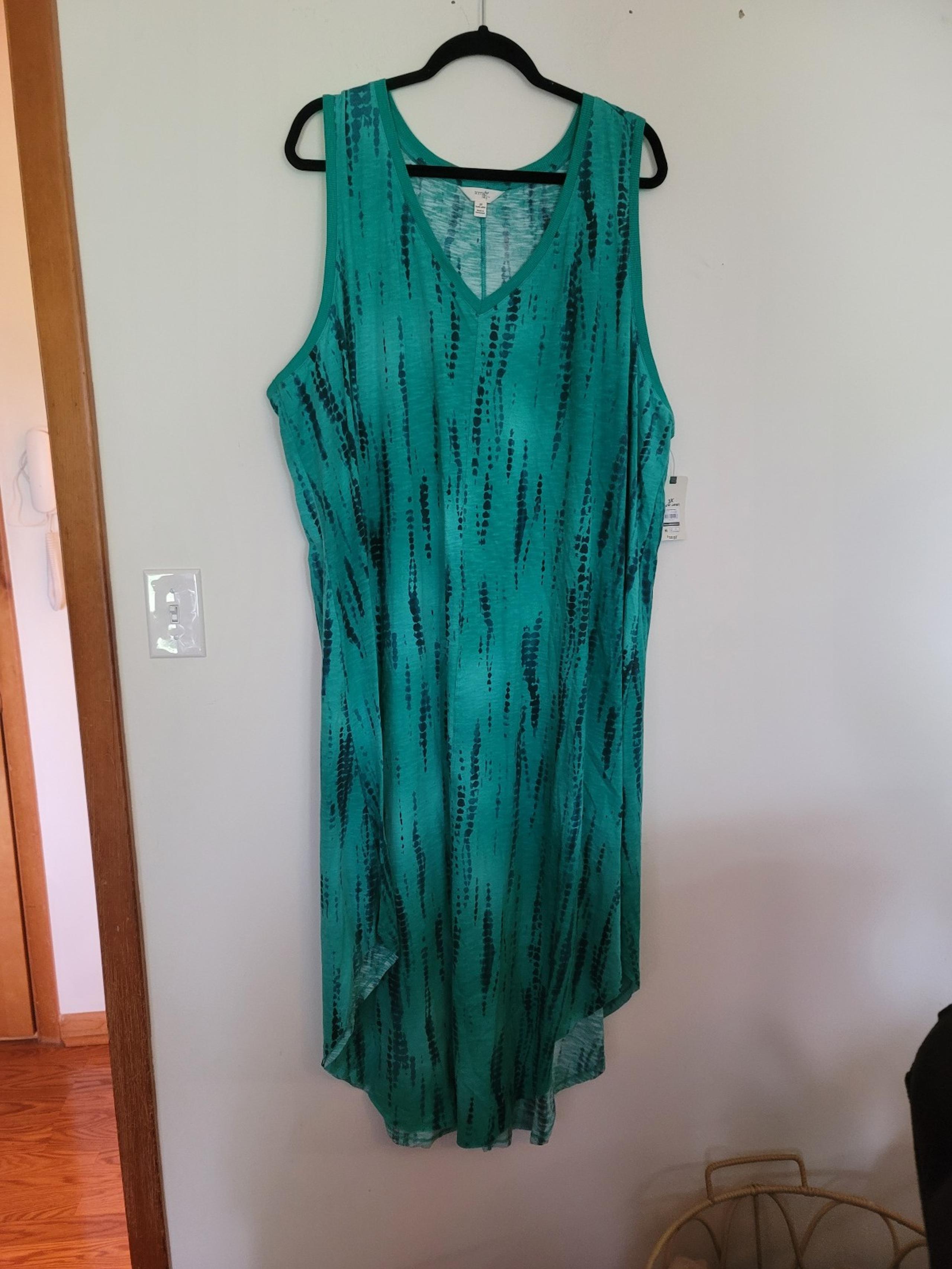 Terra & Sky Green Asymmetrical Sundress