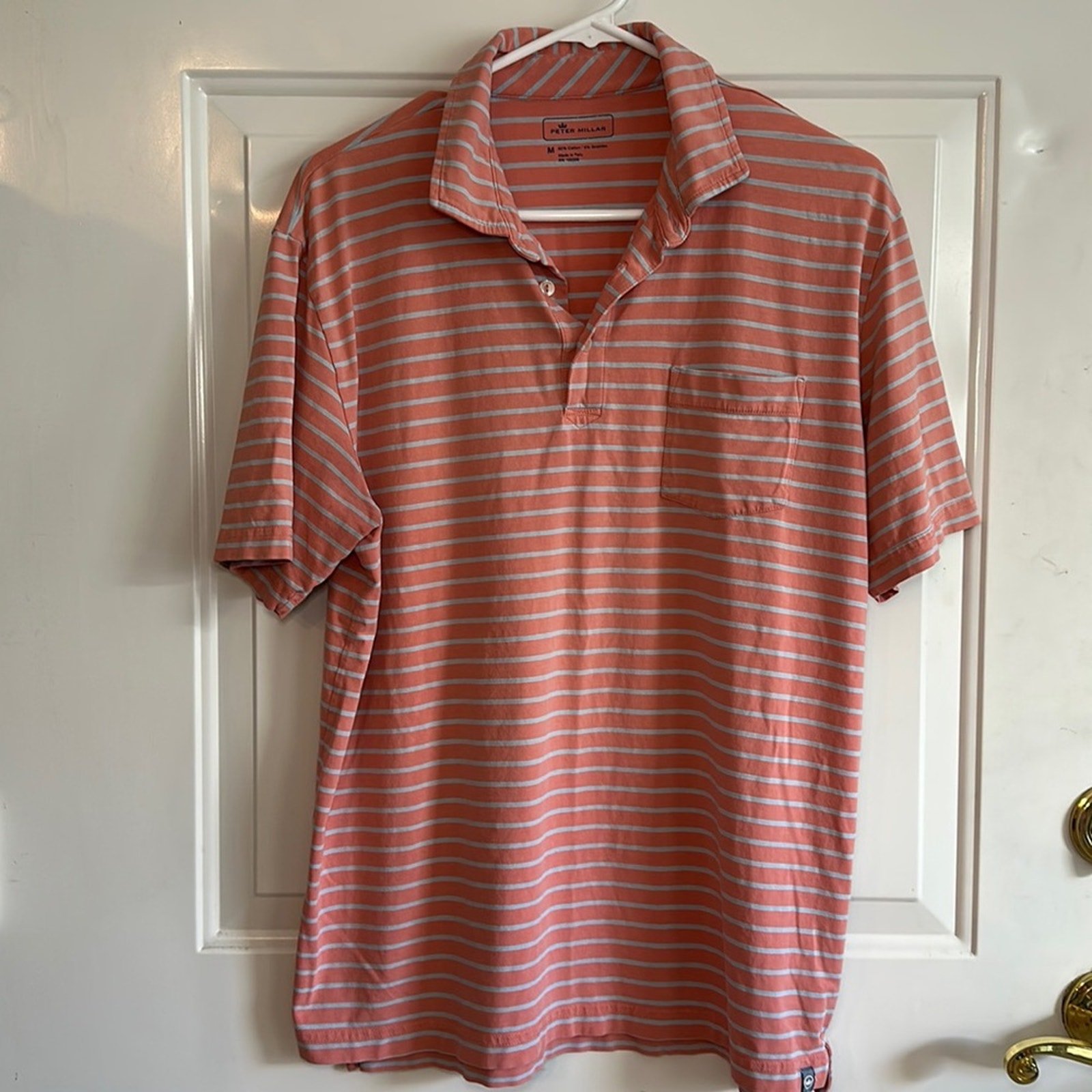 Peter Millar Men’s Polo Striped Soft Short Sleeve Size Medium