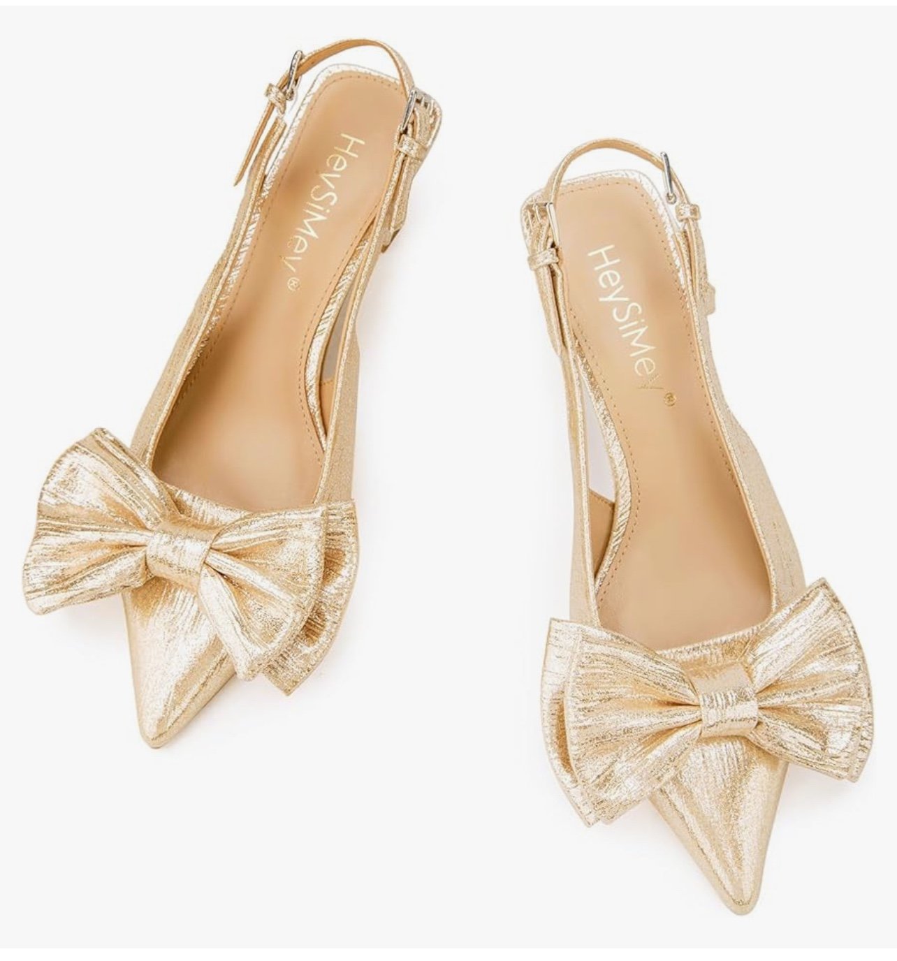 Heysimey Women's Bow Slingback Kitten Heels Size 8.5