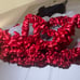 GORGEOUS BLACK TUTU WITH WHITE TULLE & RED RUFFLE TRIM COSTUME