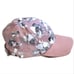 INC International Concepts Floral Cotton Suede Pink and Gray Baseball Cap OS