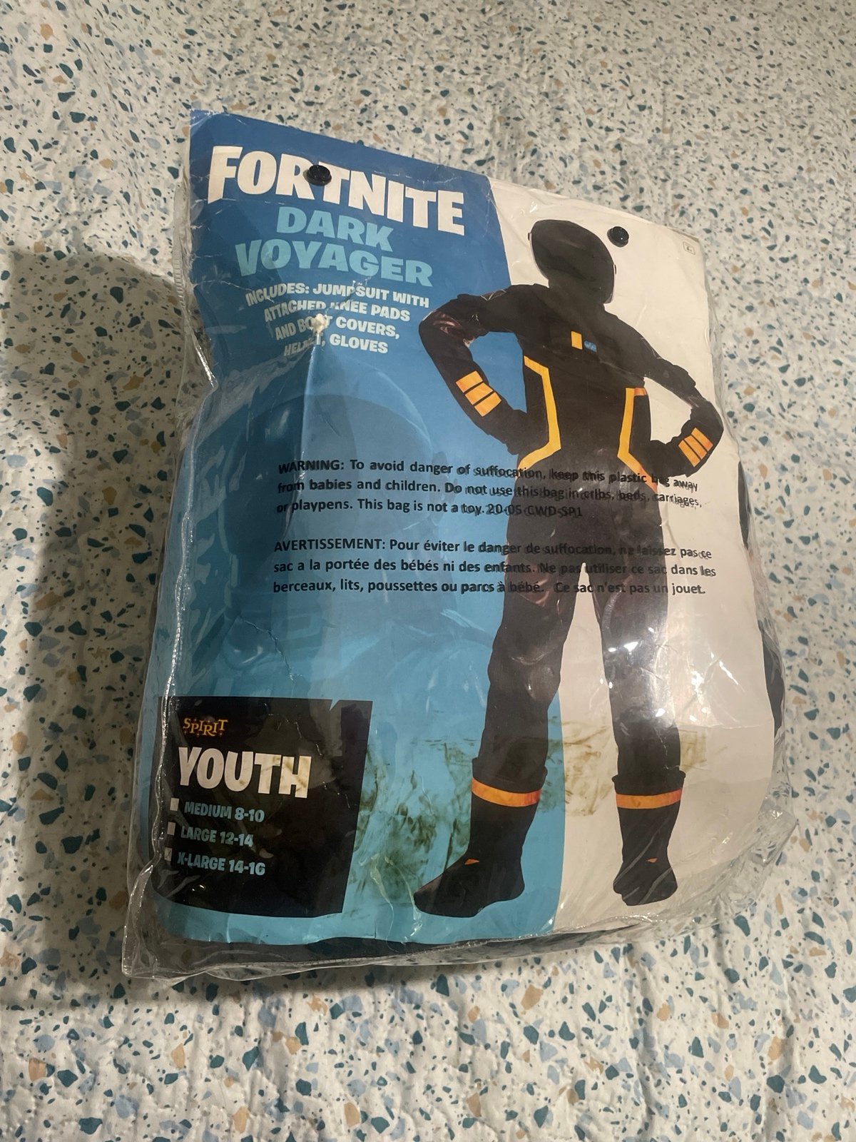 Size XL 14-16 kids Fortnite Dark Voyager Costume