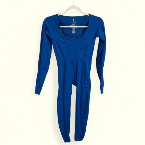 FP Movement by Free People Classic Blue Active Jumpsuit size M/L yoga workout