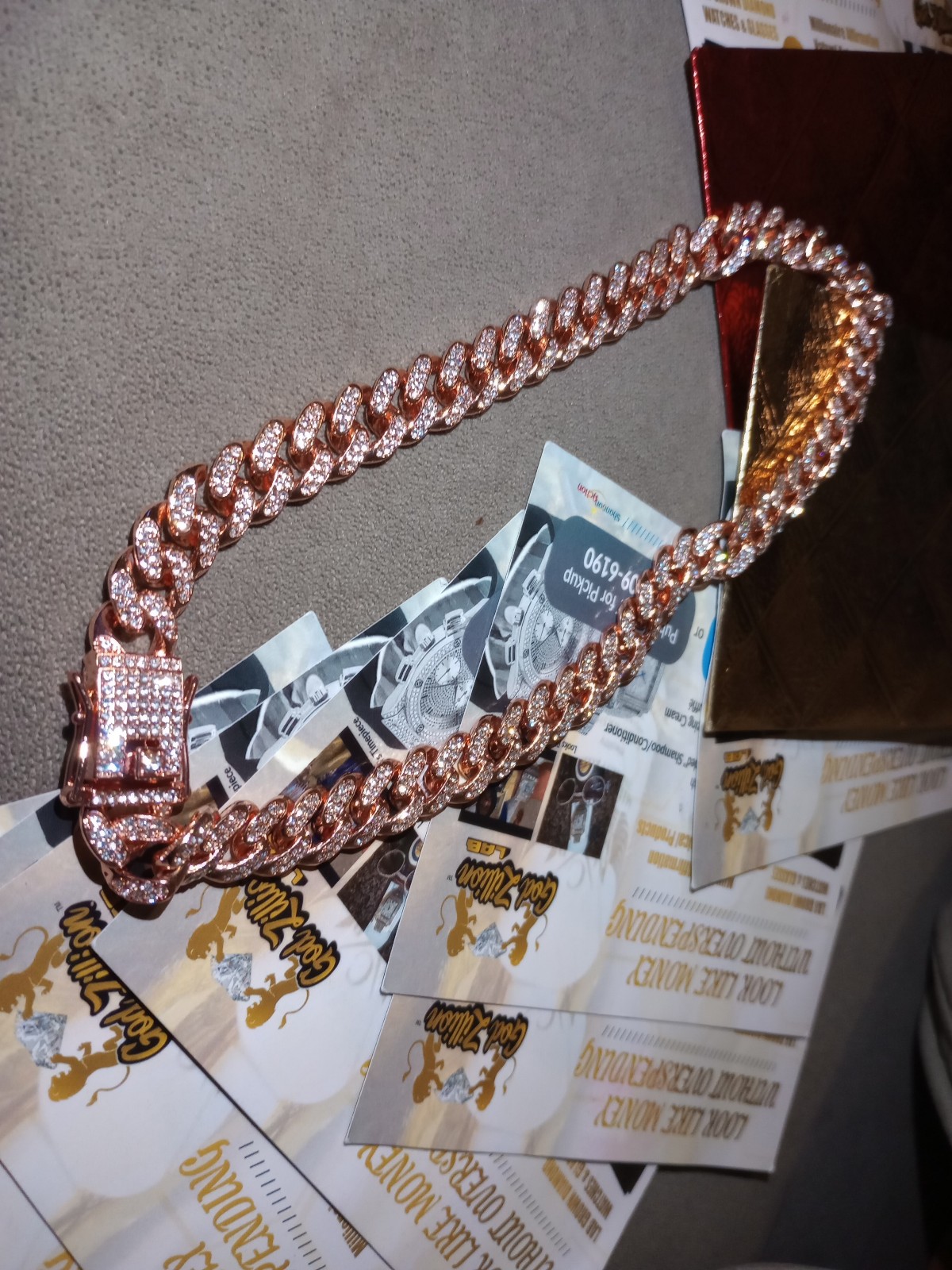Just One Rare rose gold 18 inch Cuban link chain Real Diamonds, but they’ve been