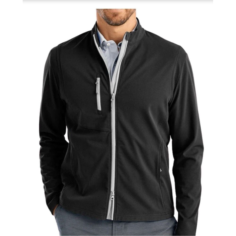 Men's Johnnie-O The Fade Wind Jacket Black Size XXL. Golf, Warm, Moveable,