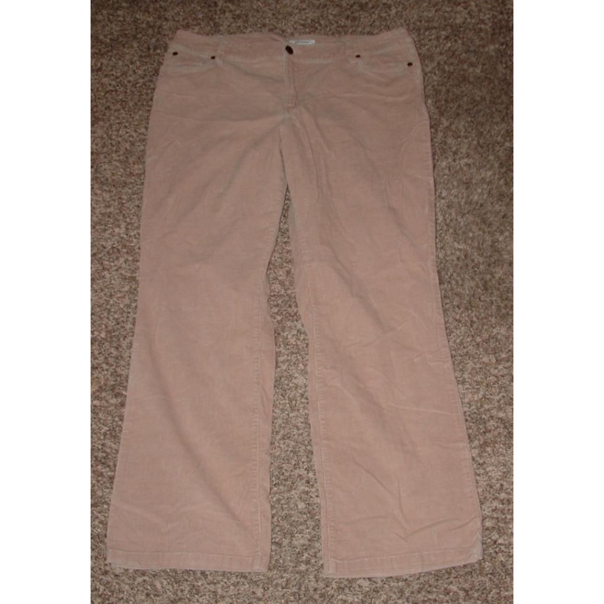 Light Brown Sz 16 Casual Wear Soft Stretchy Corduroy Pants Pockets DRESSBARN
