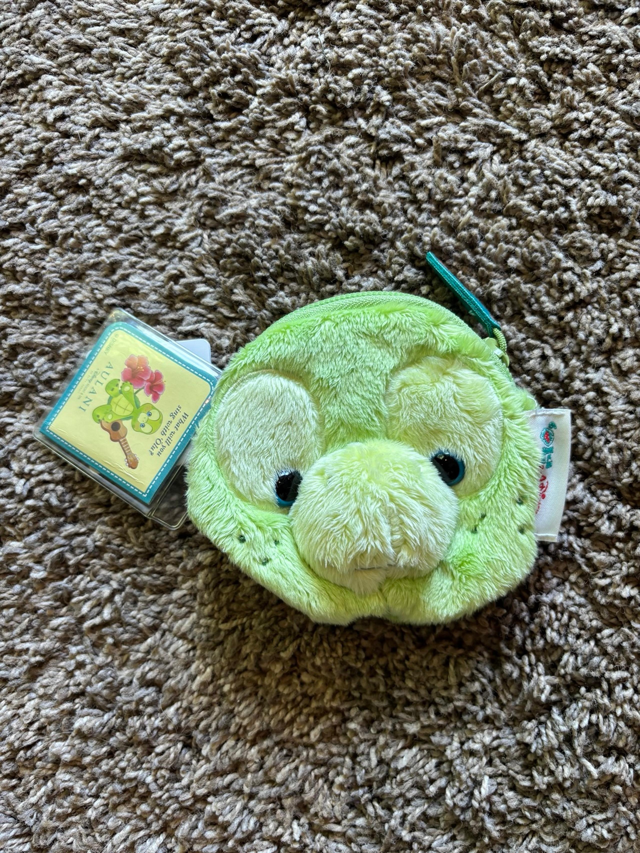 Green Turtle Plush Coin Purse Disney Aulani Mel NWT