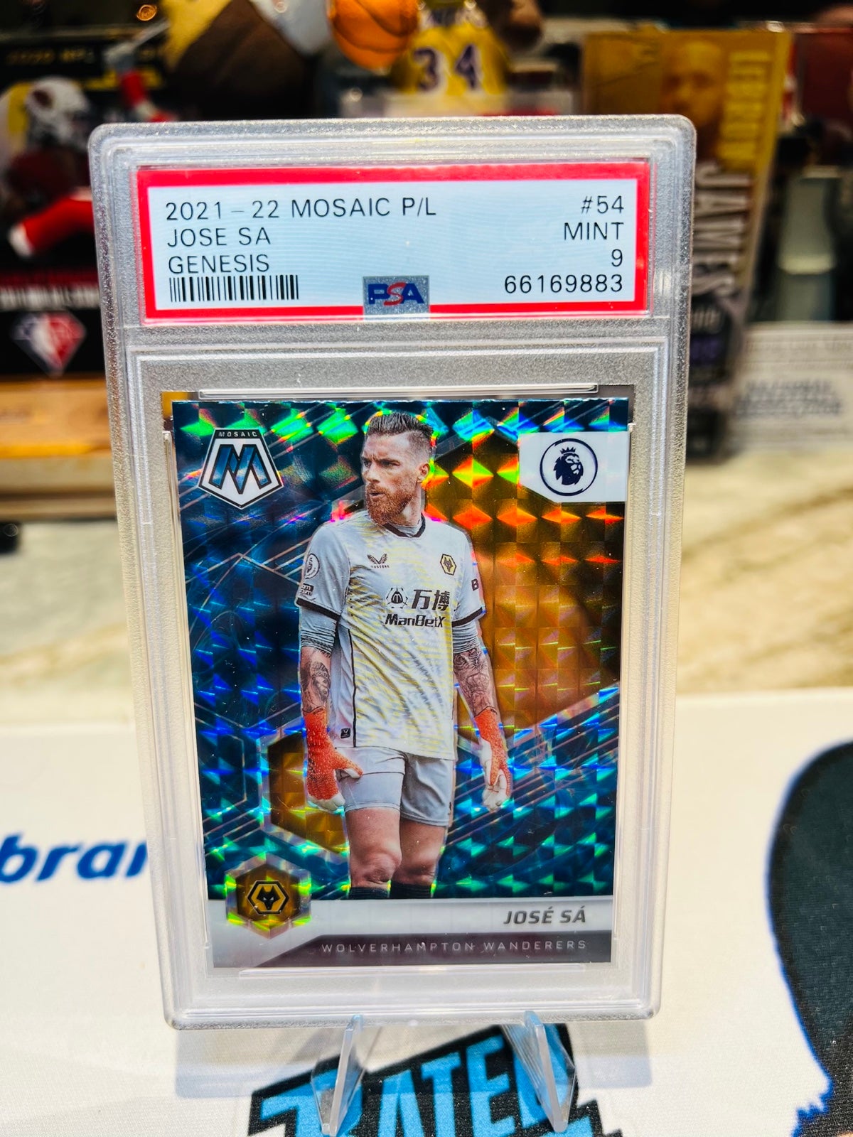 2021-22 Panini Mosaic Premier League Jose Sa #54 Genesis PSA 9 POP 1