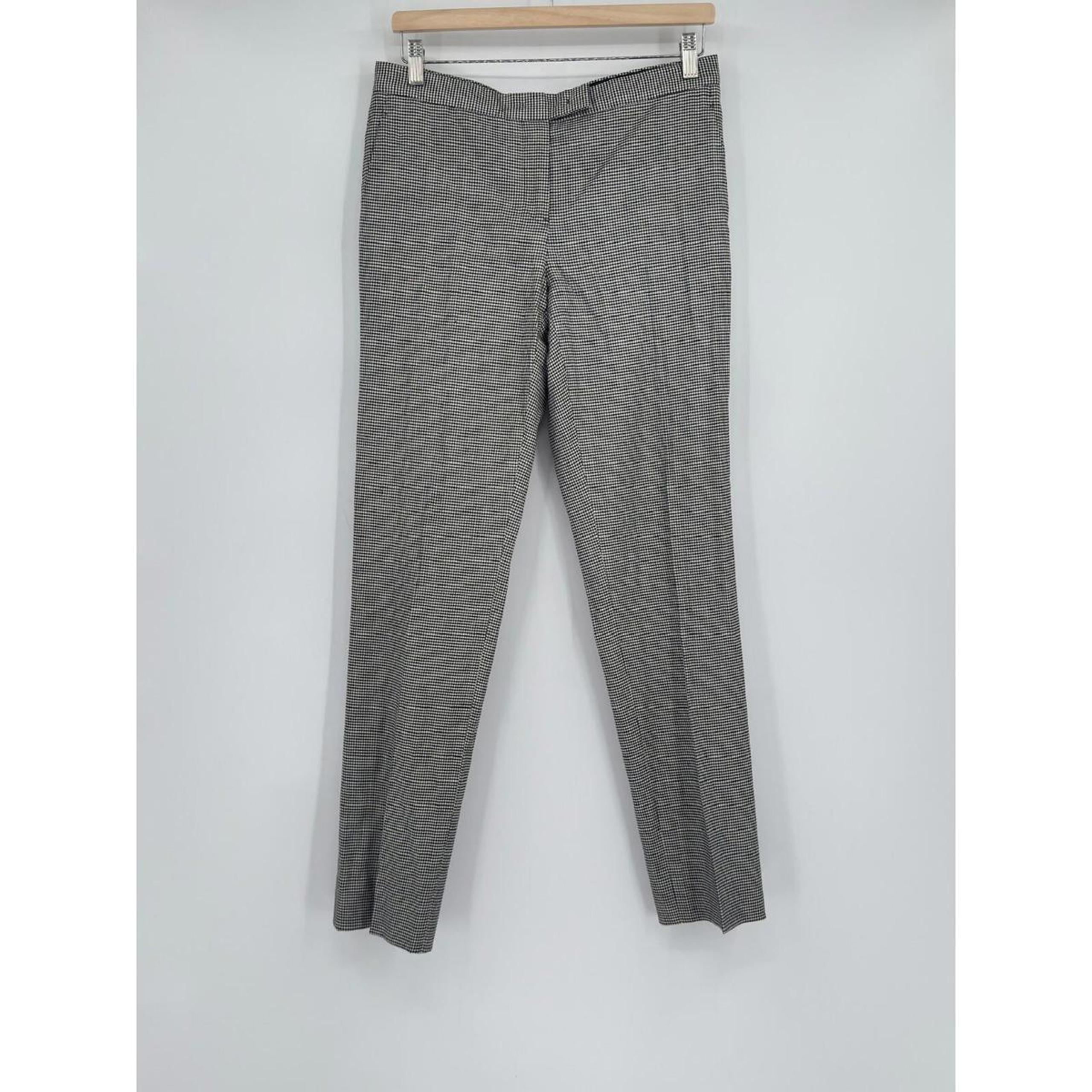 Jil Sander Womens Black White Houndstooth Wool Blend Trouser Pants Sz 38