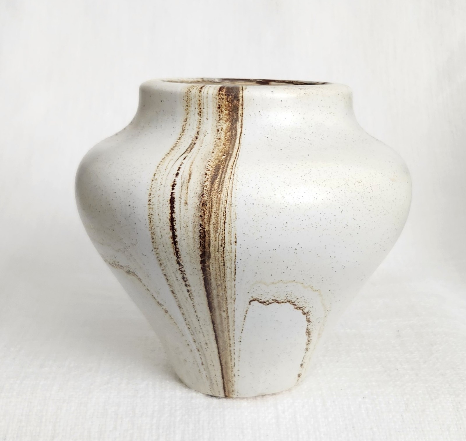 West Elm Sahar Ceramic Vase, Sand & Brown Color, Natural Organic Style