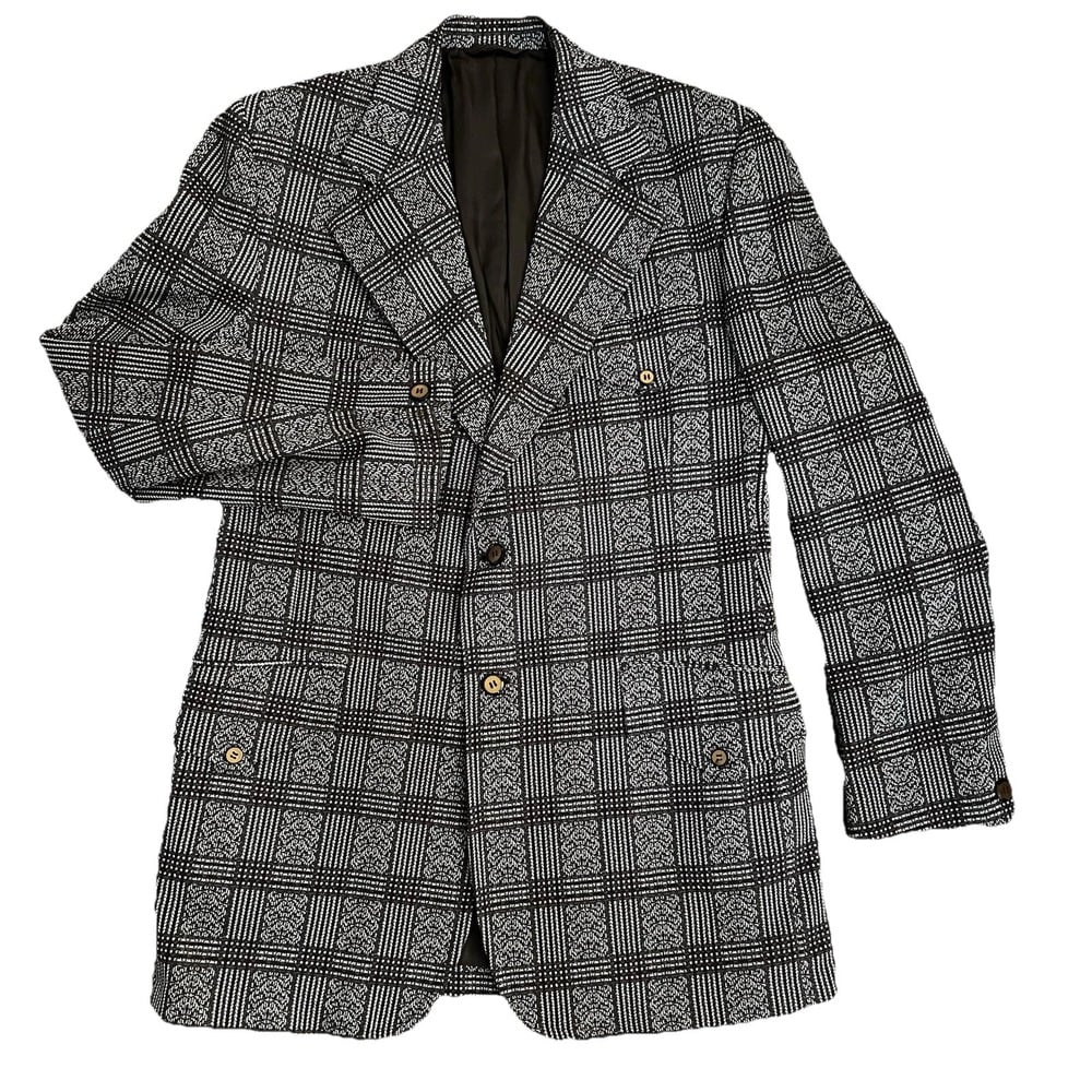 VTG 60s-70s Wool Leisure Suit Coat Blazer Sports Mens Disco 42L Wine Woolen Mill