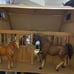 Miniature wooden horse barn with stables Now with 4 Horses !!