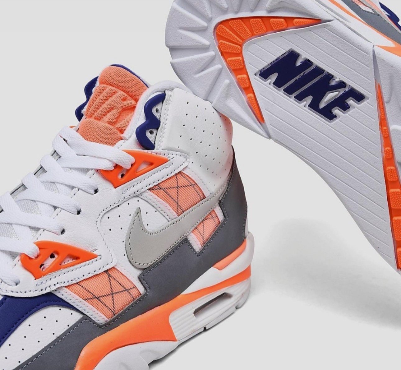 NIKE AIR TRAINER SC HIGH Auburn DS Size 12 BO JACKSON WHITE Orange Blue Knicks