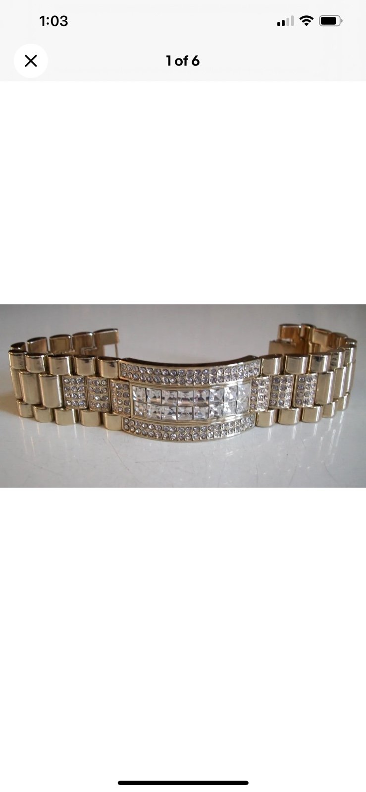 Men's gold finish casual or party wear fashion link bracelet.