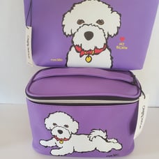 Marc Tetro 2 Bichon Frise Cosmetic Bags NEW