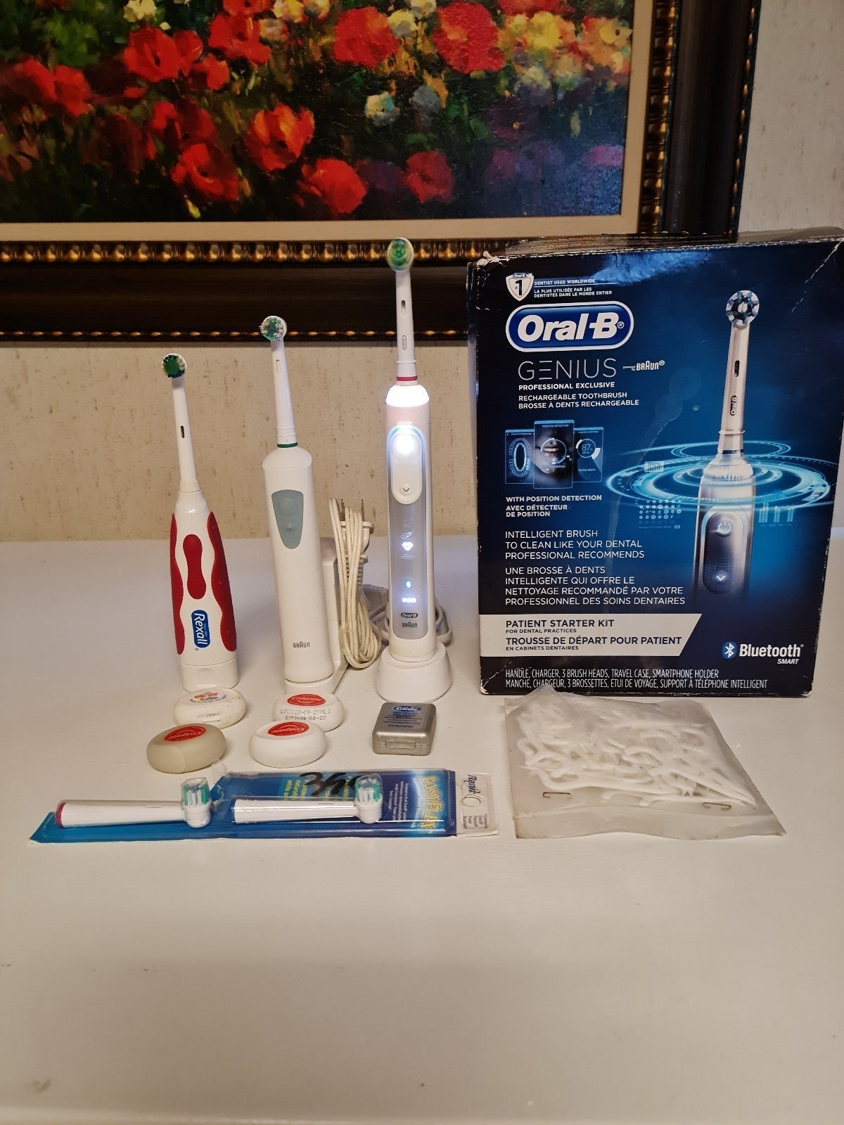 New Oral-B Genius Bluetooth Smart Toothbrush With 2 Extra Brushs & Accessories