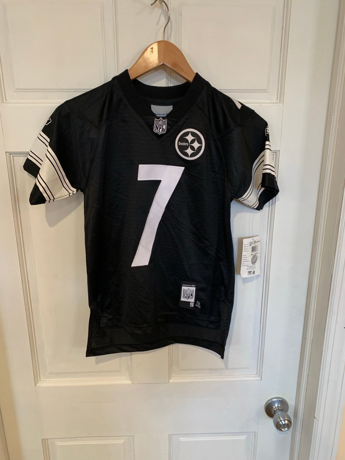 NWT Pittsburgh Steelers #7 Roethlisberger Reebok Jersey Boys Small Black/White