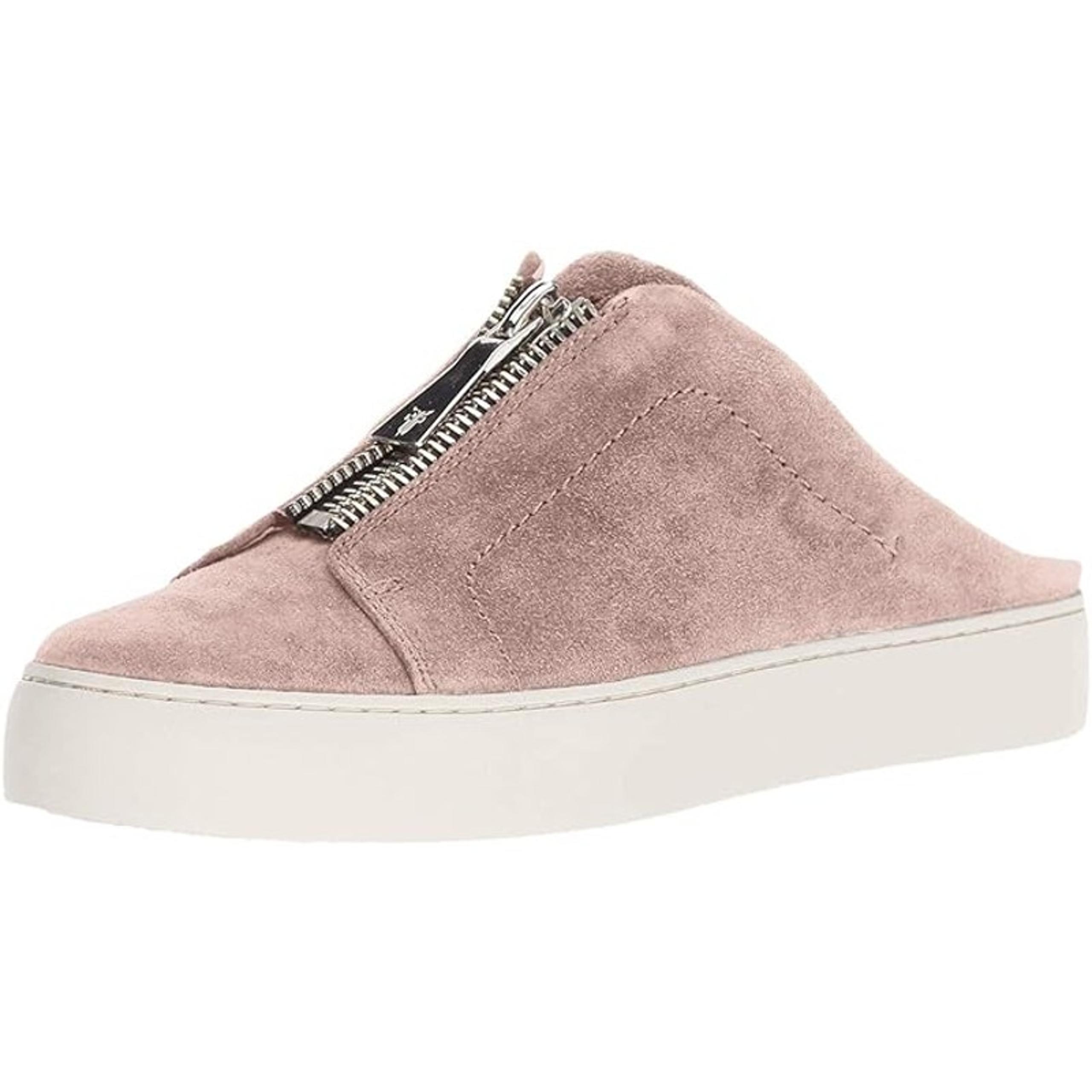 NWB Frye Lena Suede Zip Open Back Mule Sneakers Dusty Rose Pink Womens Size 7 M