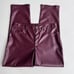 Joie Faux Leather Pants Size 10 Burgundy Straight Fit High Waisted NWT