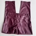 Joie Faux Leather Pants Size 10 Burgundy Straight Fit High Waisted NWT