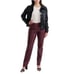 Joie Faux Leather Pants Size 10 Burgundy Straight Fit High Waisted NWT