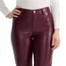 Joie Faux Leather Pants Size 10 Burgundy Straight Fit High Waisted NWT