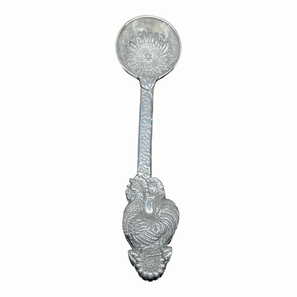 Arthur Court Rooster Chicken Coffee Scoop Spoon Sunflower Good morning 2004