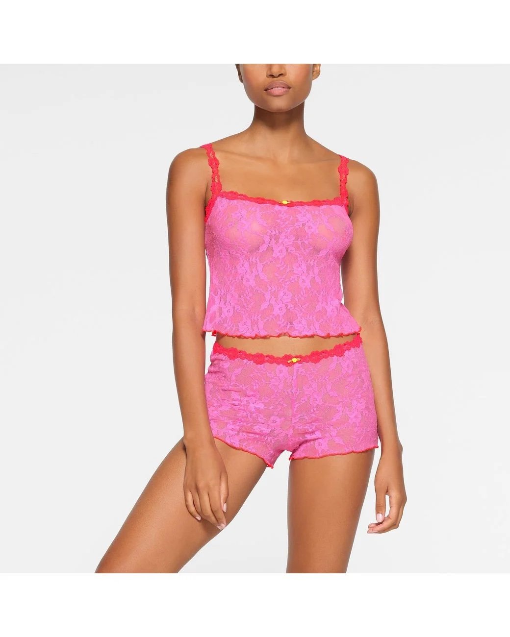 SKIMS Sleepover Lace Tap Short Neon Orchid