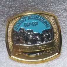 Mount Rushmore 1941-91 Golden Anniversary Gold Plated Buckle W/ Box Mint !!! 2