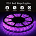 Purple Rope Lights, 110v Flat LED Strip Lights Waterproof Kit - 100 ft.