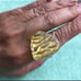 Acrylic 24k Gold Foil Encrusted Pierced Dangling Chain Earrings