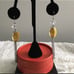 Acrylic 24k Gold Foil Encrusted Pierced Dangling Chain Earrings