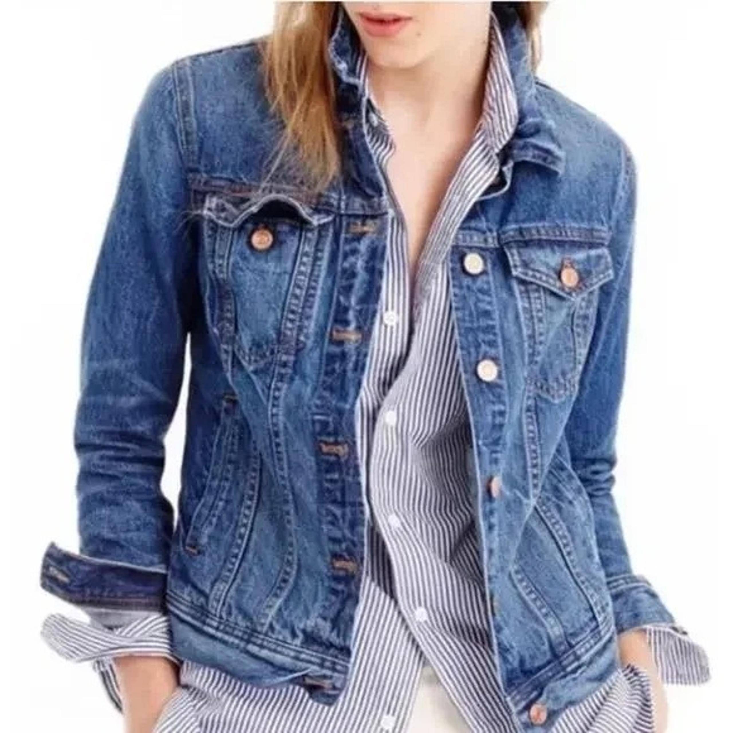 J Crew Women’s Trademark Denim Wash Jean Jacket - Sz S
