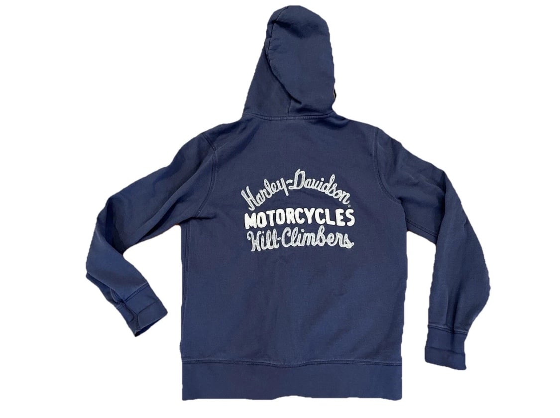 Harley-Davidson Y2K Biker Womens Hill Climbers Hoodie Sweatshirt Sweater Large